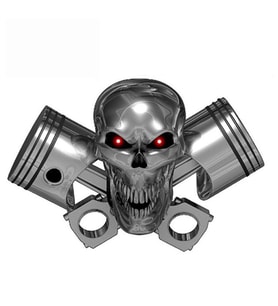 Kuru Kafa Piston Sticker 18 cm Araba Etiket