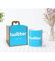 BK Gift Kişiye Özel Ahşap Kutuda Twitter Tasarımlı Beyaz Kupa Bardak-10