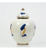 Vitale Mavi Gold Yaprak Desenli Şah Küp 38 cm AK.NRH0057