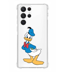 Samsung Galaxy S22 Ultra Uyumlu Köşe Korumalı Antişok  Kapak Donald Duck Tasarımlı Şeffaf  Kılıf