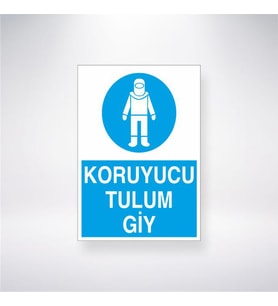 Koruyucu Tulum Giy 21x28 Arkası Yapışkanlı Levha
