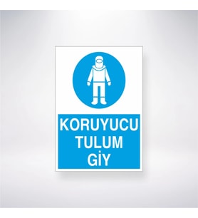 Koruyucu Tulum Giy 21x28 Arkası Yapışkanlı Levha