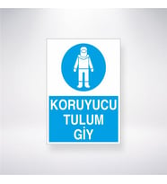 Koruyucu Tulum Giy 21x28 Arkası Yapışkanlı Levha