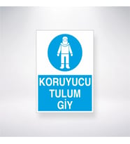 Koruyucu Tulum Giy 21x28 Arkası Yapışkanlı Levha