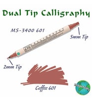 Zig Calligraphy Çift Uçlu Kaligrafi Kalemi 2 mm + 5 mm 601 Coffee 