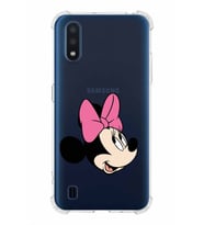 Samsung Galaxy A01  Köşe Korumalı Antişok Kapak Minnie Mouse Tasarımlı Şeffaf  Kılıf