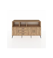 Kronos Konsol 5 Raflı 3 Çekmeceli 3 Kapaklı 176x59x99 Çam-Çam