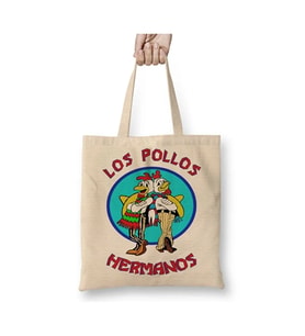 Los Pollos Hermanos Breaking Bad Bez Çanta Uzun Saplı Bez Çanta Uzun Saplı Sevgiliye Arkadaşa Hediye (Beyaz)