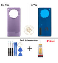 Infinix Zero 40 5G Mor Uyumlu Arka Kapak + Yapıştırıcı ve Vida Seti Arka Cam Batarya Pil Kapağı