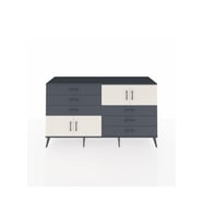 Hyperion Konsol 5 Raflı 3 Çekmeceli 3 Kapaklı 176x44x99 Antrasit-Aytaşı/Antrasit