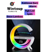 BLUETOOTH G HOPARLÖR RGB LED IŞIKLI SPEAKER ALARM SAAT AUX USB SD KART WİRELESS ŞARJ
