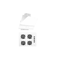 2'li Ankastre Set Oc88 Cam Ocak/ Da6 835 Davlumbaz Kumandalı (Beyaz)