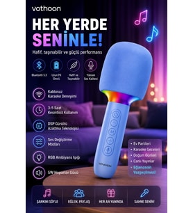 Çocuk Ve Yetişkin Karaoke Mikrofonu Kablosuz Rgb Ambiyans Işığı Ses Değiştirme Modlu Hoparlör