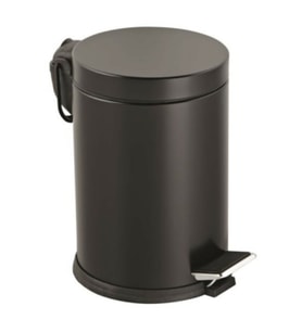 3LT SİYAH PEDALLI METAL ÇÖP KOVASI (5343)