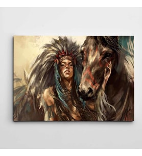 Kızılderili Modern Sanat Kanvas Tablo