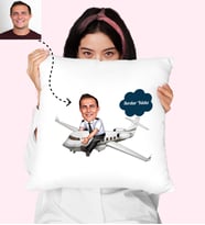 Pilot Karikatürlü Kişiye Özel Yastık