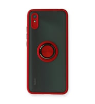 Xiaomi Redmi 9a Kılıf Montreal Yüzüklü Silikon Kapak - Kırmızı