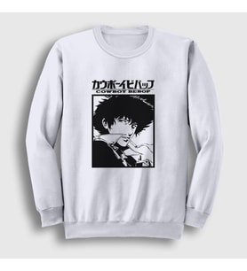 Presmono Unisex Beyaz Poster Anime Cowboy Bebop Sweatshirt 492637tt