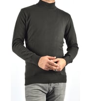 21011 TRİKO YARIM BALIKÇI KAZAK  (Haki)