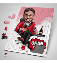 Kişiye Özel Hediye 240 Parça Keyfine Düşkün Adam Karikatürlü Puzzle