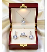 925 Ayar Gümüş Beyaz Zirkon Taşlı Set