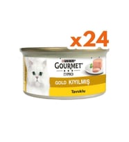 Gourmet Gold Kıyılmış Tavuk Etli Kedi Yaş Mama 85 gr. 24 Lü Paket (Bej)