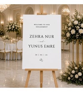 Kişiye Özel Nişan Karşılama Panosu 50x70 cm FOREX Folyo Baskı Söz Düğün Kına Giriş Panosu