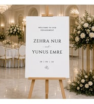 Kişiye Özel Nişan Karşılama Panosu 50x70 cm FOREX Folyo Baskı Söz Düğün Kına Giriş Panosu