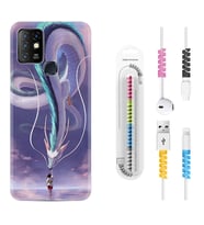 INFINIX Hot 8 9 10 11S Hot 10 Play 10T Kılıf Kablo Koruma Spiral Silikon Kız ve Ejderha 1742