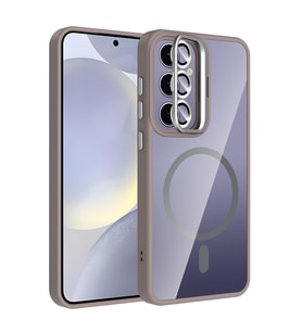 Samsung Galaxy S25 Plus Uyumlu Kılıf Standlı ve Kamera Lens Hediyeli M-Safe Şarj Özellikli Zore Etro Kapak