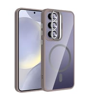 Samsung Galaxy S25 Plus Uyumlu Kılıf Standlı ve Kamera Lens Hediyeli M-Safe Şarj Özellikli Zore Etro Kapak