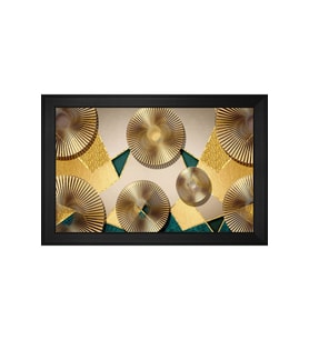 Soyut Şekiller Motifli Kanvas Tablo 80 x 110 cm Siyah Çerçeve