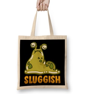 Cute & Funny Sluggish Slug Pun Adorable Snail Bez Çanta Uzun Saplı