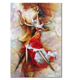 Ahşap Tablo Dans Eden Çift (25x35 Cm Boyut)