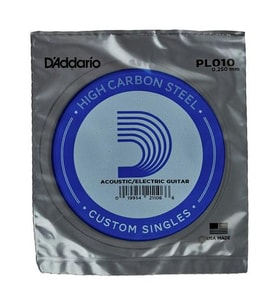 Daddario PL010 Elektro & Akustik Tek Tel  0.010 İnç - Çelik