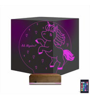 Luvivia Unicorn At Çocuk Odası Kişiye Özel 3D Lamba - Masa Gece Lambası