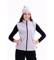 Monox Kadın Slim Fit Tam Fermuarlı Polar Yelek (Gri)