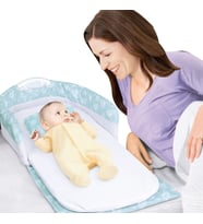 Babycim Bebeğimin Taşınabilir,Işıklı, Müzikli Portatif İlk Yatağı (Turkuaz)