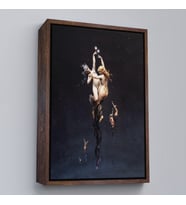 Çerçeveli Luis Ricardo Falero İkiz Yıldızlar Tablosu (Siyah)