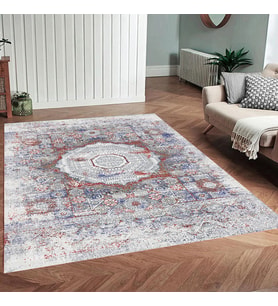 Rovigo Home Dijital Baskı Yıkanabilir Kaymaz Taban Salon Halısı Ve Yolluk RV160-FNL466 (Bordo)