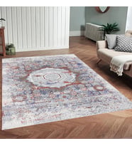 Rovigo Home Dijital Baskı Yıkanabilir Kaymaz Taban Salon Halısı Ve Yolluk RV160-FNL466 (Bordo)