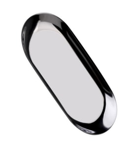 Mühür Mumu Çalışma Tepsisi Paslanmaz Çelik Oval 17,9x8,5cm   Gümüş