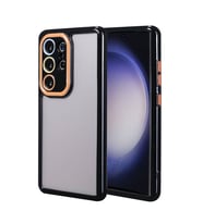 Skyarc Samsung Galaxy S23 Ultra Kılıf Kamera Korumalı Renkli Kenar ve Çerçeve Tasarımlı Vitamin Kapak (Siyah)
