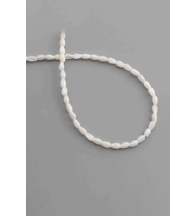 Sedef Doğal Taş Parlak Beyaz Damla Kesim 4x6mm Dizi [AA]