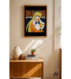 Sailor Moon Venus Poster, Ahşap Çerçeveli Duvar Tablosu - Anime Severlere Özel Hediye