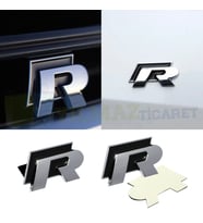 Volkswagen R Logo Amblem Panjur Bagaj Ön Arka Set Paslanmaz Çelik