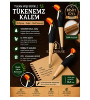 Kalemhane Kişiye Özel El Oyma İşçilik Özel Yapım Tükenmez Kalem Papağan Figürlü