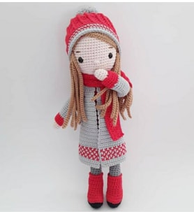 Şapkalı Kırmızılım Bebek Amigurumi Organik Oyuncak