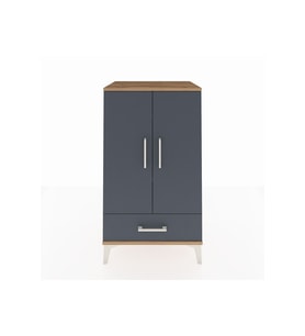 Hyperion Komodin 3 Raflı Tek Çekmeceli 2 Kapaklı 60x44x106 Çam-Antrasit