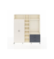 Hyperion Dolap 9 Raflı 3 Çekmeceli 2 Askılı 220x44x243 Aytaşı-Aytaşı/Antrasit